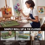 Dugato 30-Slot Roll-Up Brush Holder - Army Green