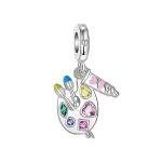 Sterling Silver Artists Palette Dangle Charm