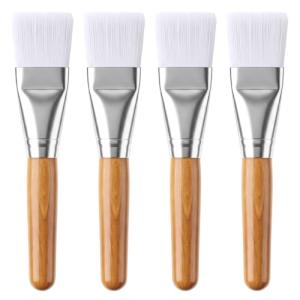 4 Pack Flat Paint Brushes for Acrylics and Oils