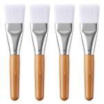 4 Pack Flat Paint Brushes for Acrylics and Oils