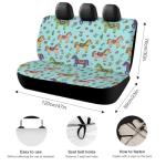 Floral Horse Art Car Seat Cover for Back Seats