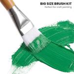 4 Pack Flat Paint Brushes for Acrylics and Oils