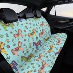 Floral Horse Art Car Seat Cover for Back Seats