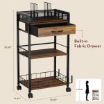 Homsorout 3-Tier Rolling Cart for Art Supplies