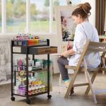 Homsorout 3-Tier Rolling Cart for Art Supplies