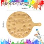 Wooden Paint Palette with 24 Wells and Flat Surface