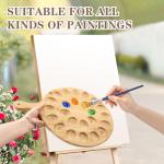 Wooden Paint Palette with 24 Wells and Flat Surface
