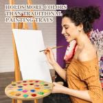 Wooden Paint Palette with 24 Wells and Flat Surface