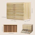 Vencer 12-Drawer Pine Art Supply Organizer Box