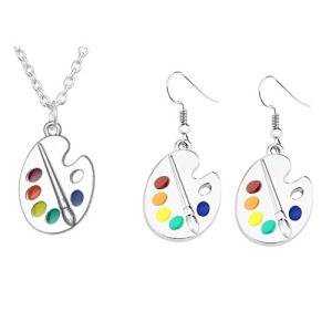 Colorful Artist Paint Palette Jewelry Set