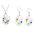 Colorful Artist Paint Palette Jewelry Set
