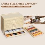 Vencer 12-Drawer Pine Art Supply Organizer Box
