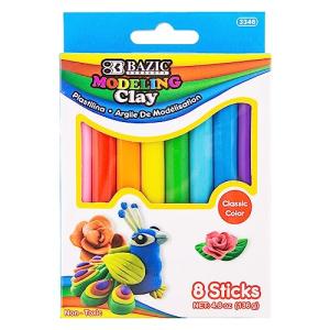 BAZIC Modeling Clay Sticks - 8 Primary Colors