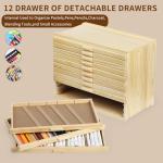 Vencer 12-Drawer Pine Art Supply Organizer Box