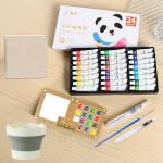 Mini Watercolor Travel Set with Sketchbook and Brushes