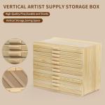 Vencer 12-Drawer Pine Art Supply Organizer Box
