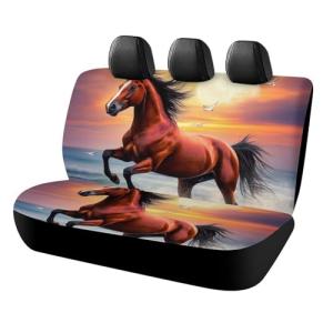 Blue Collar Pet Car Seat Cover with Horse Art
