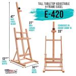Wooden H-Frame Tabletop Easel for Painting