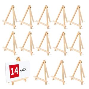 14 Pack Tabletop Wood Easels for Kids Painting