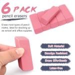 Tamaki Pink Pencil Erasers - Pack of 6