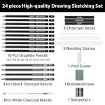 24-Piece Pro Artist Drawing Pencil Set