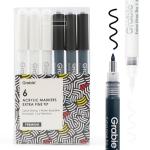 Black & White Extra Fine Tip Acrylic Paint Pens