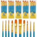 50-Piece Round Tip Acrylic Paint Brush Set