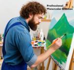 13-Piece Long-Handled Watercolor Brush Set