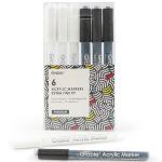 Black & White Extra Fine Tip Acrylic Paint Pens
