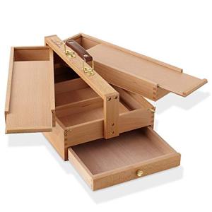 Wooden Artist Tool and Brush Storage Box
