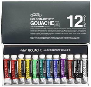 Holbein 12-Piece Artists Gouache Set, 5ml Tubes
