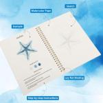 Seaside Watercolor Workbook with Paint Set and Brushes