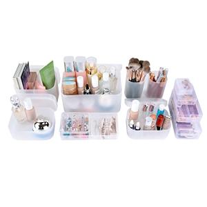 Clear Stackable Makeup Organizer Case Set