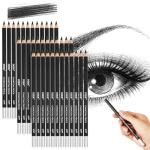 Geyoga 36 Pcs Charcoal Pencils for Drawing