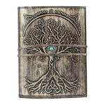 Refillable Leather Journal with Tree of Life Design