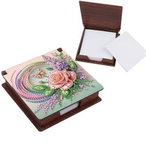 5D Diamond Art Note Storage Box - Pink Flower