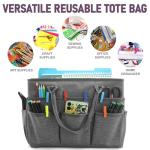 Cupohus Art Organizer Tote Bag with Pockets