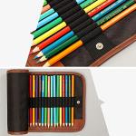 60-Slot Canvas Pencil Roll Organizer for Artists