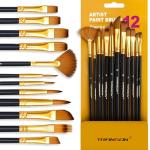 Transon 12-Piece Assorted Art Brush Set