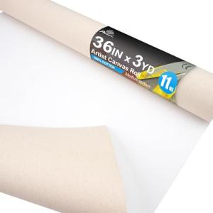 36" x 3 Yards Gesso Primed Cotton Canvas Roll