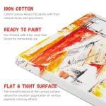 Set of 4 Stretched Cotton Canvases for Painting