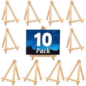 10 Pack Mini Tabletop Wood Easels for Art