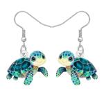 Blue Sea Turtle Dangle Earrings for Beach Lovers