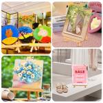 10 Pack Mini Tabletop Wood Easels for Art