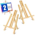ESRICH 2 Pack 11.8" Wood Easels,Tabletop Easel for Painting,Painting Party, Displaying Canvases, Kids Student Table School Desktop, Portable Canvas Photo Picture Sign Holder