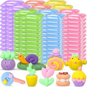 VioraWhite 144 Pcs Air Dry Clay Bulk 76 oz Mardi Gras Soft DIY Modeling Clay Kit Magic Foam Crafts for Sculpting Kids Gifts Party School Supplies for Crafts Artistic Project(Pastel Color)