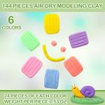 VioraWhite 144 Pcs Air Dry Clay Bulk 76 oz Mardi Gras Soft DIY Modeling Clay Kit Magic Foam Crafts for Sculpting Kids Gifts Party School Supplies for Crafts Artistic Project(Pastel Color)