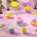 VioraWhite 144 Pcs Air Dry Clay Bulk 76 oz Mardi Gras Soft DIY Modeling Clay Kit Magic Foam Crafts for Sculpting Kids Gifts Party School Supplies for Crafts Artistic Project(Pastel Color)