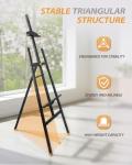 Foldable & Adjustable Wooden Painting Easel for Adults Hold up to 41" Canvas,Artist Easel Stand for Painting,Wooden Easels for Display Home Studio Outdoor Wedding,Art Easel Stand, Black