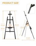 Foldable & Adjustable Wooden Painting Easel for Adults Hold up to 41" Canvas,Artist Easel Stand for Painting,Wooden Easels for Display Home Studio Outdoor Wedding,Art Easel Stand, Black